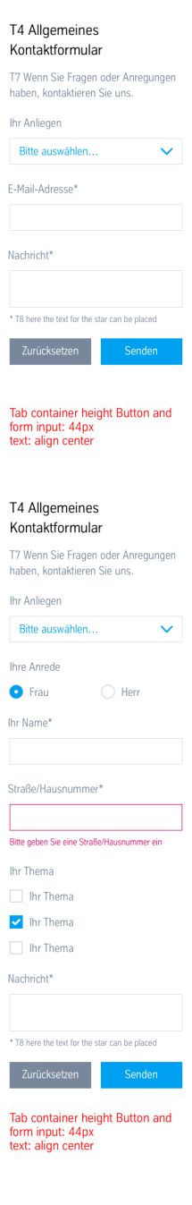 Contact form: Vermaßung Mobile
